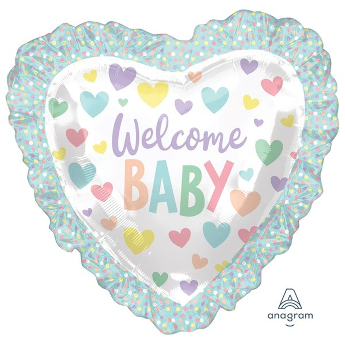 Baby Ruffle Heart 28" Foil Balloon with Helium