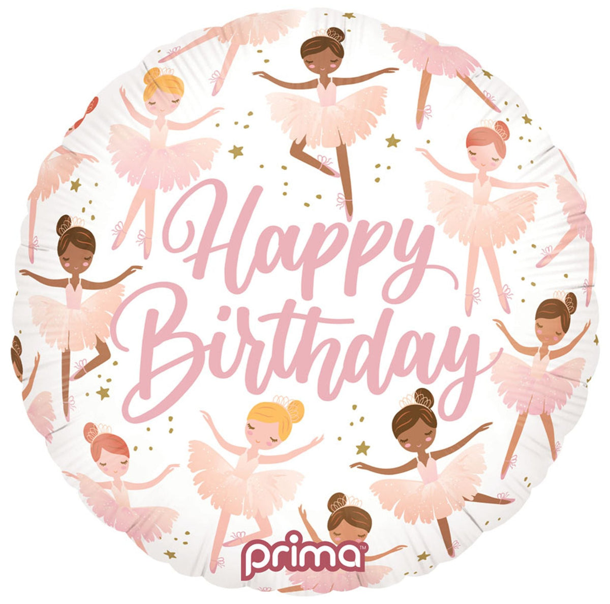 Ballerinas Birthday 18-inch Round Foil Balloon with Helium