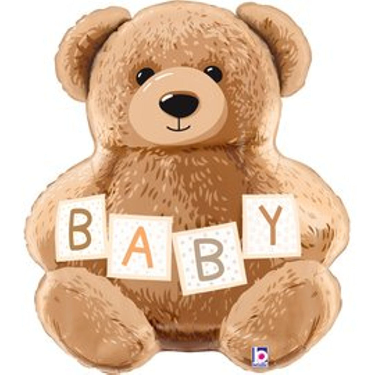 Brown Baby Teddy Bear 26" Foil Balloon with Helium