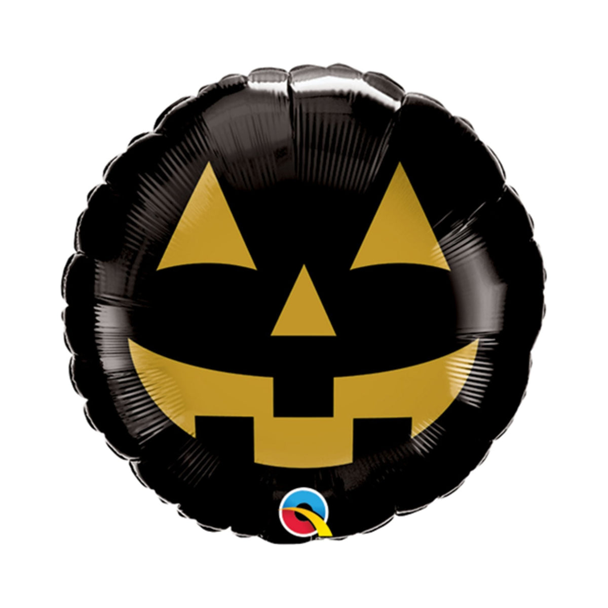 Halloween Black & Gold Jack Face 9" Foil Balloon Filled with Air