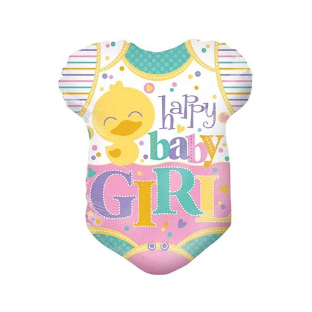 Happy Baby Girl Babygrow 18" Foil Balloon with Helium