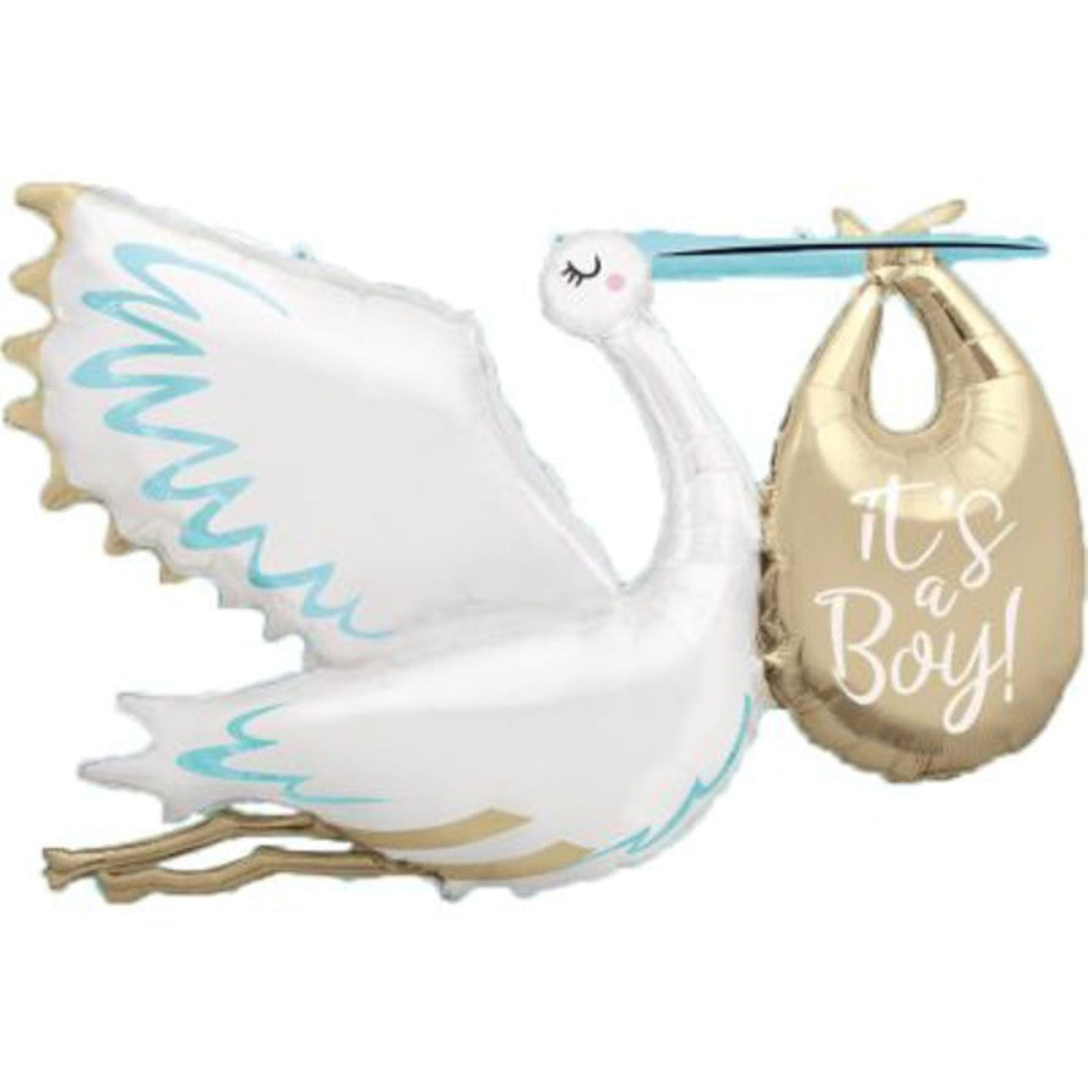 It's a Boy Stork 62" Jumbo Foil Balloon with Helium