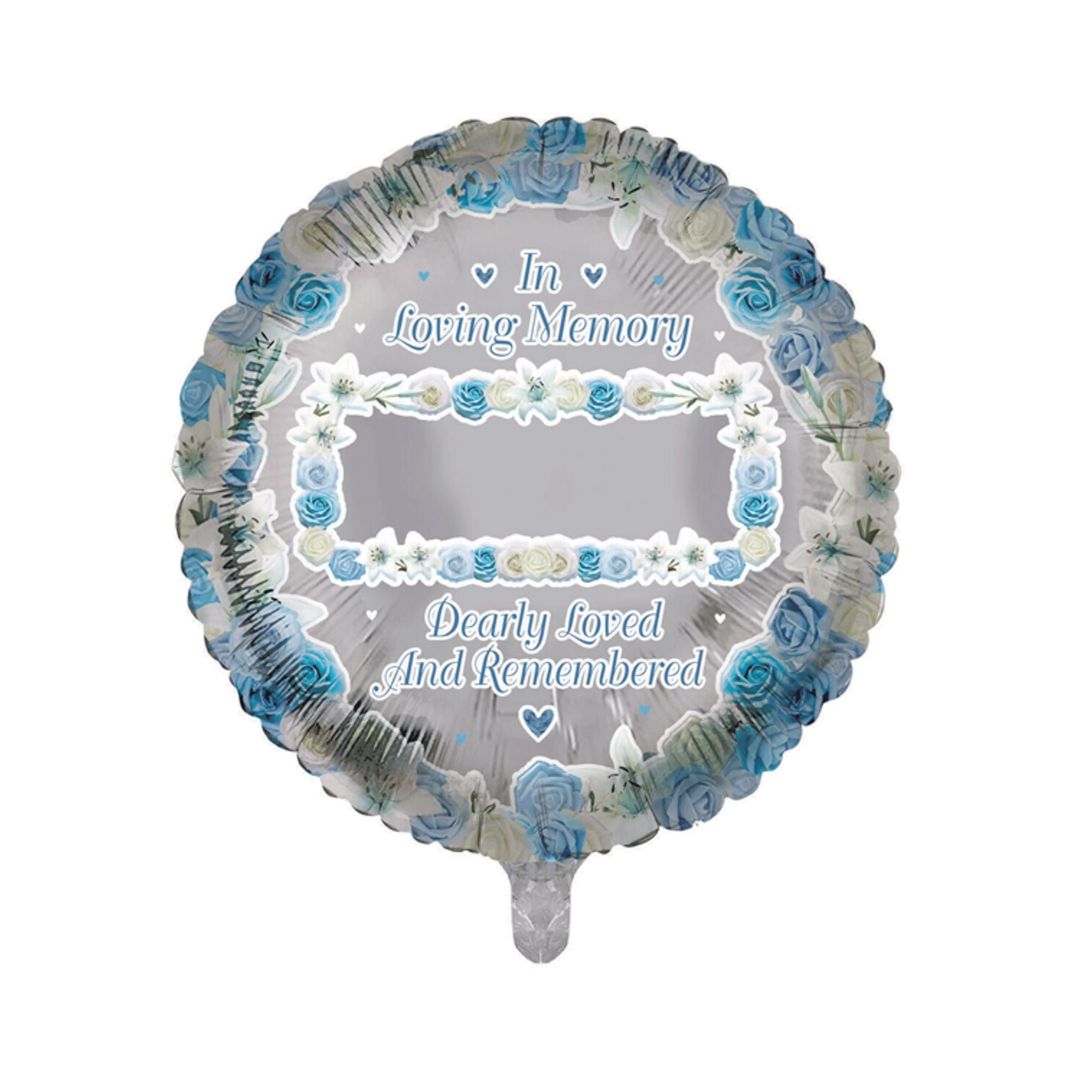 Remembrance Memorial Blue 18" Round Foil Balloon with Helium