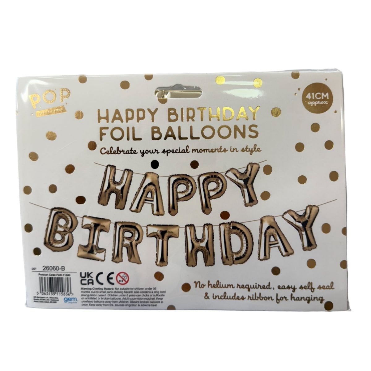 Happy Birthday Foil Balloons 41cm Gold