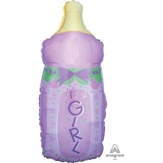 Baby Bottle Girl 31" Foil Balloon with Helium