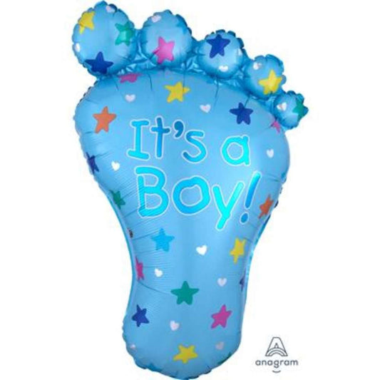 Anagram Foil Balloon It's A Boy Foot 32" with Helium