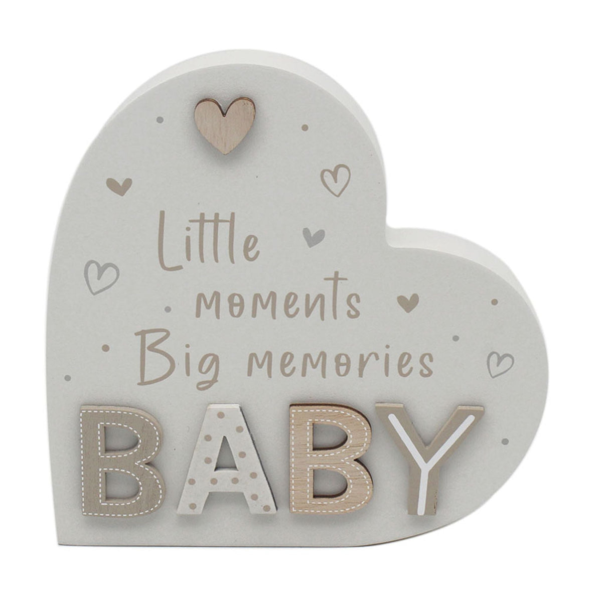 Cream Baby Heart Plaque
