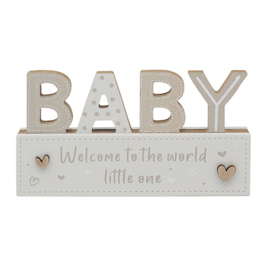 Cream Baby Standing Plaque