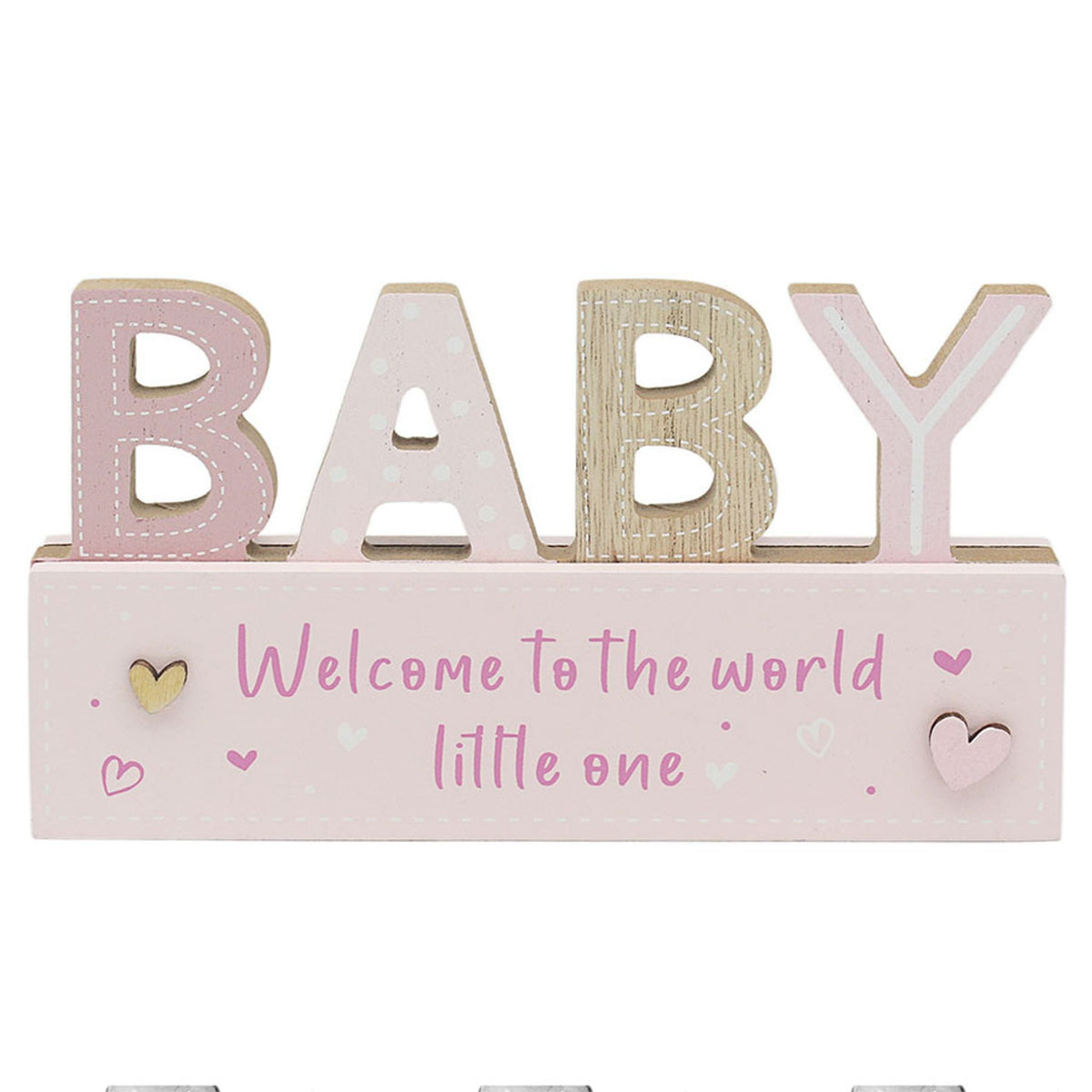 Pink Baby Standing Plaque