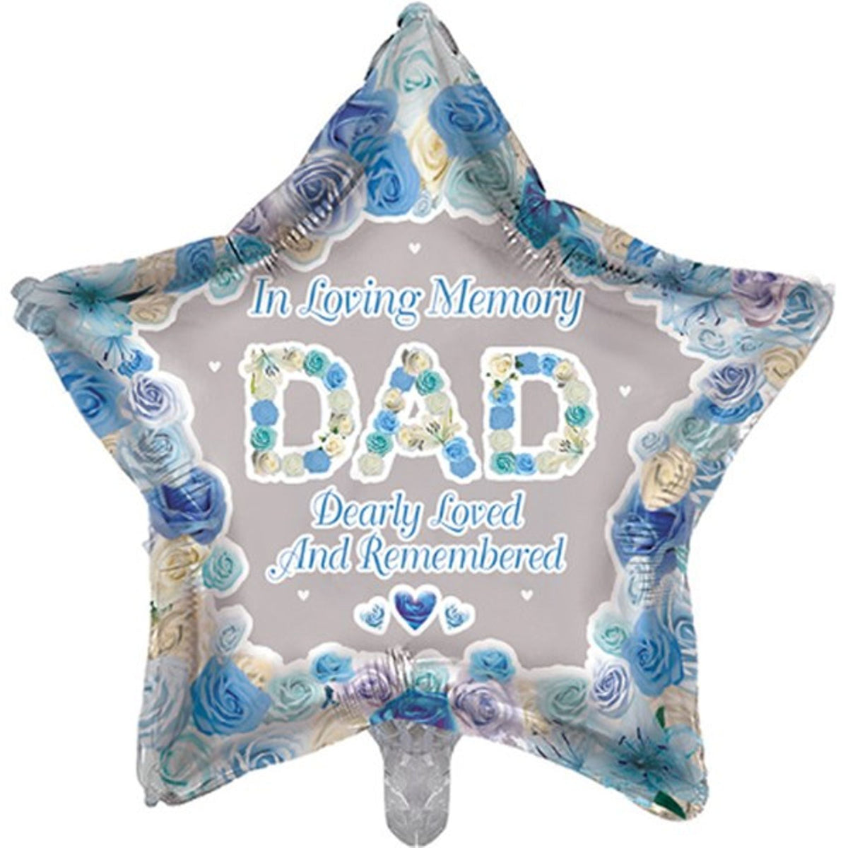 Dad Memorial 18" Star Shaped Foil Balloon with Helium
