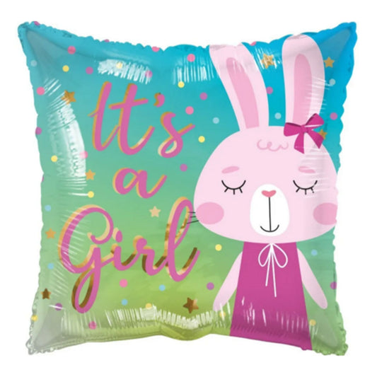 ECO It's A Girl Bunny Rabbit 18" Foil Balloon with Helium