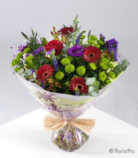Florist Choice Red, Green & Purple Bouquet