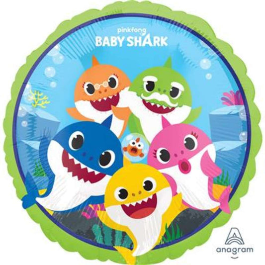Sharks 18" Round Foil Balloon with Helium