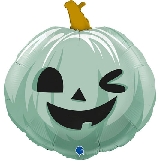 Funny Pumpkin Green 22" Foil Balloon with Helium