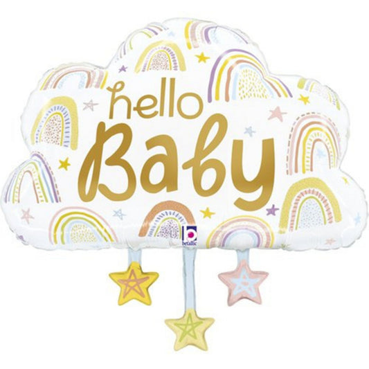 Hello Baby Cloud 28" Foil Balloon with Helium