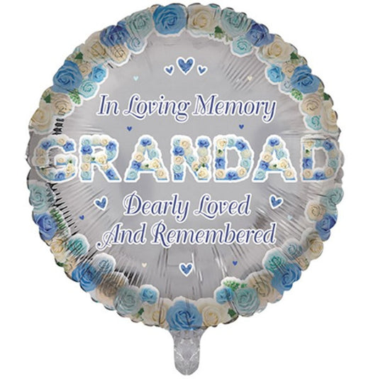 Grandad Memorial 18" Round Foil Balloon with Helium