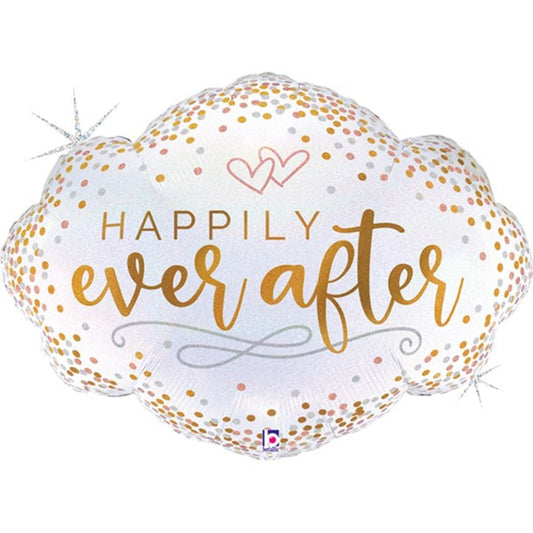 Happily Ever After Confetti 36" Foil Balloon with Helium
