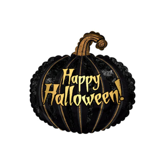 Happy Halloween Black Pumpkin 11" Mini Foil Balloon Filled with Air