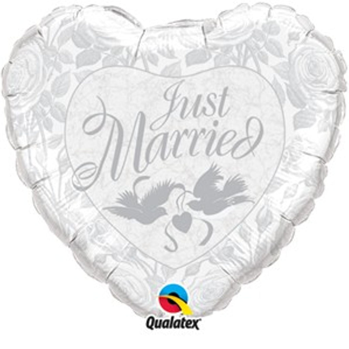 Heart Shaped Just Married 36" Foil Balloon with Helium