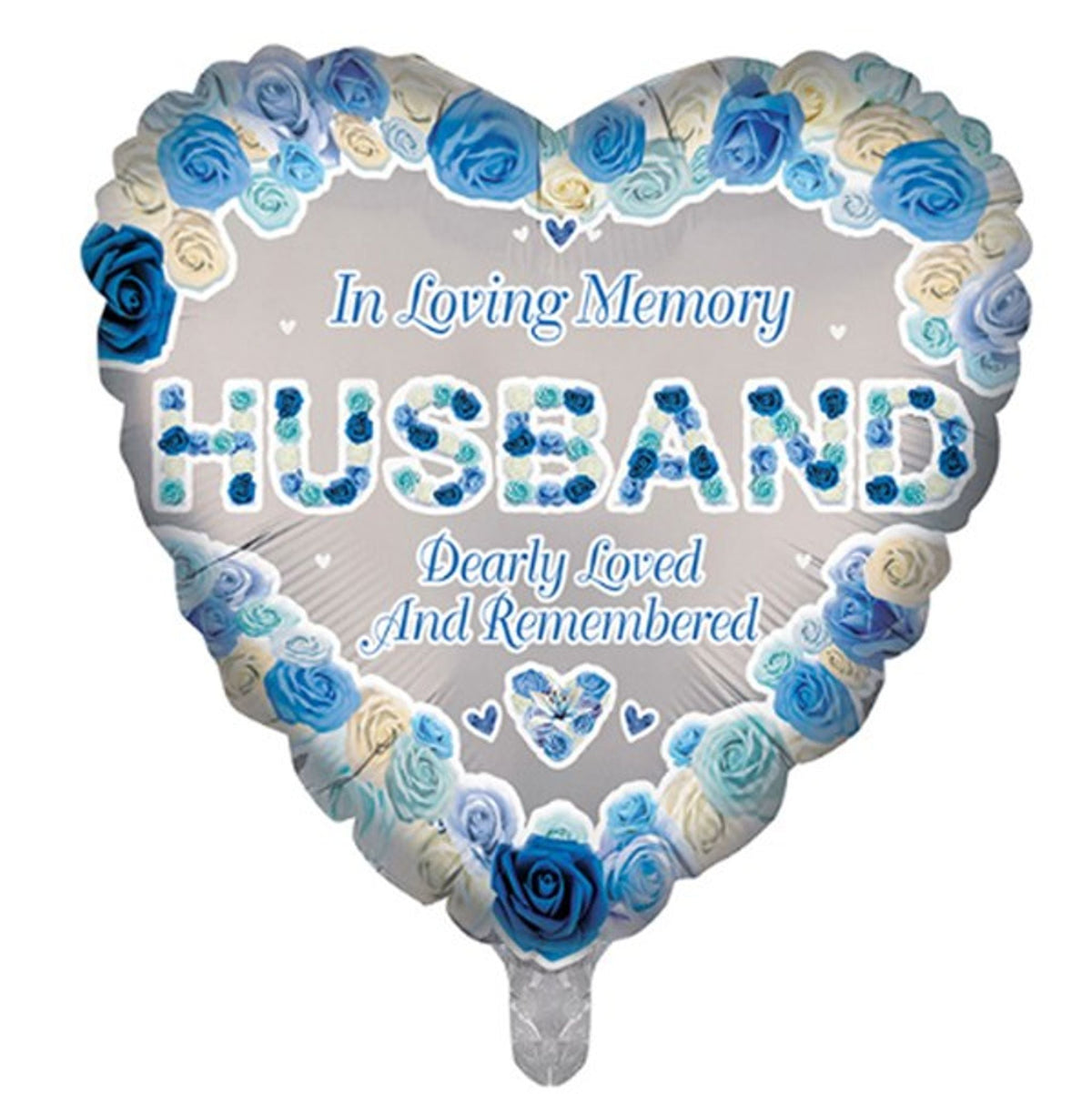 Husband Memorial 18" Heart Shaped Foil Balloon with Helium