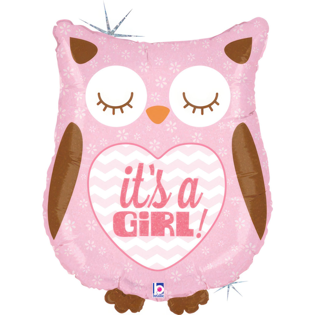 It's A Girl Owl 26" Foil Balloon with Helium