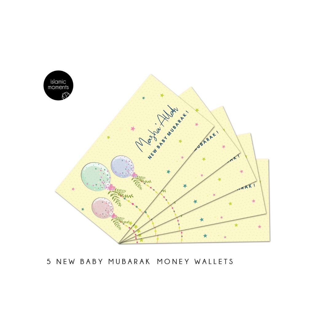 Masha'Allah New Baby Mubarak Money Wallets Gift Card