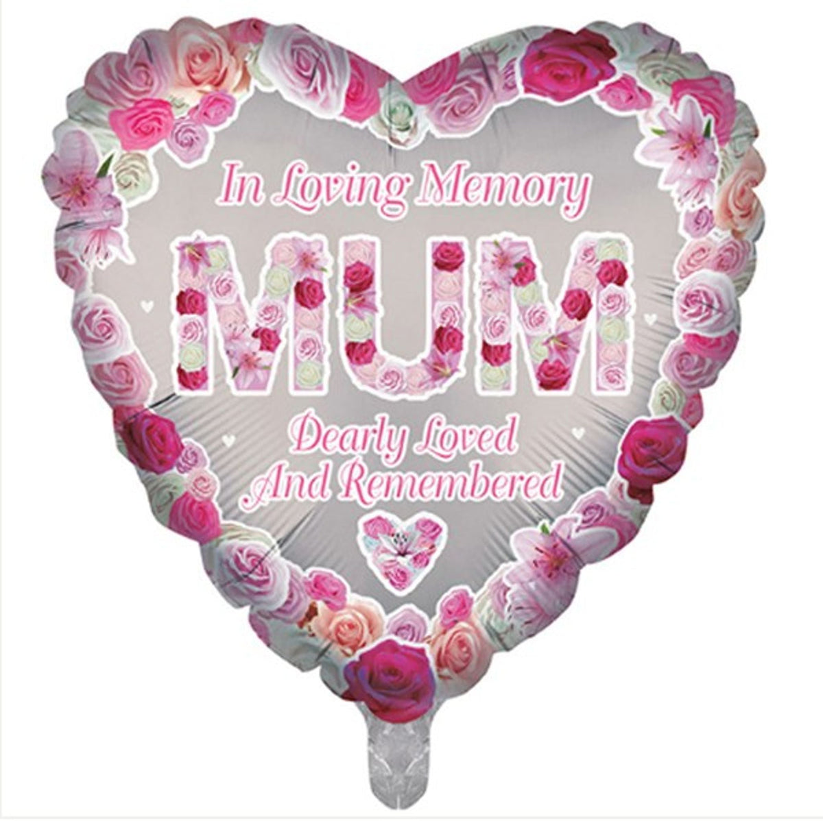 Mum Memorial 18" Heart Shaped Foil Balloon with Helium