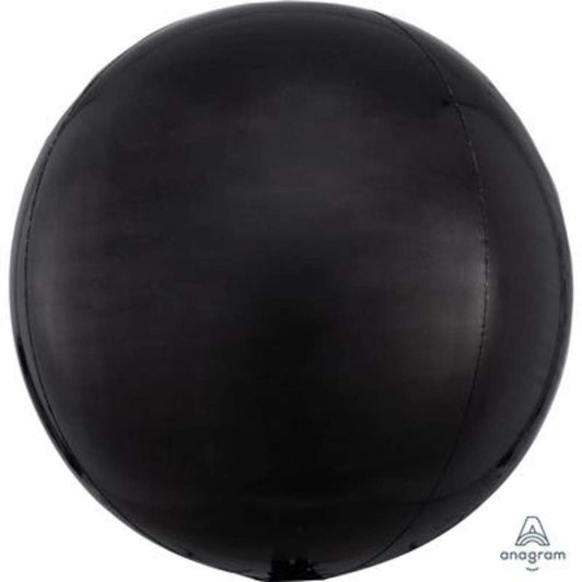 Orbz Black 16" Foil Balloon with Helium