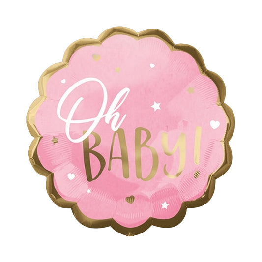 Pink Baby Girl 28" Foil Balloon with Helium
