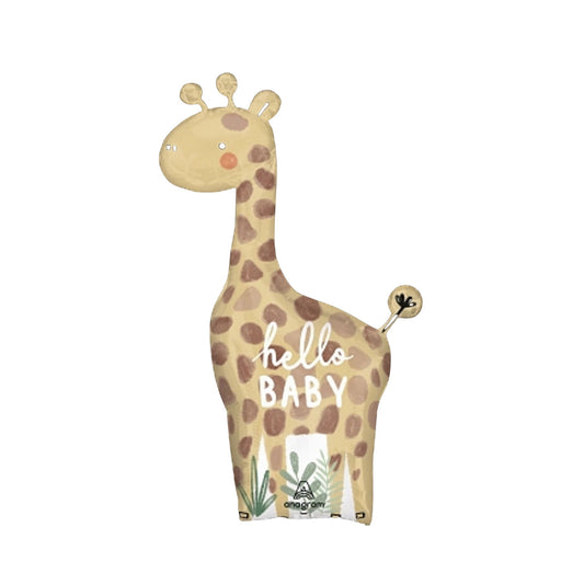 Soft Jungle Baby Giraffe 42" Foil Balloon with Helium