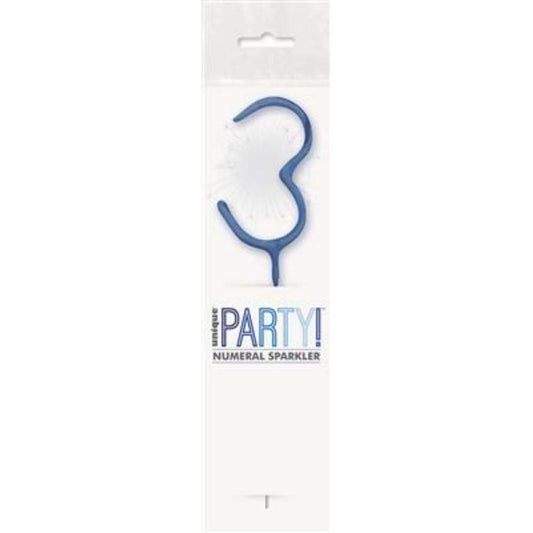 Sparkler 7" Number 3 Candle