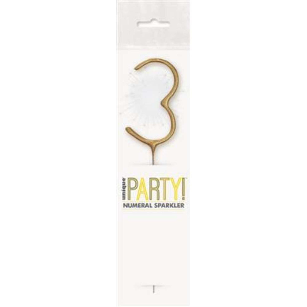 Sparkler 7" Number 3 Candle
