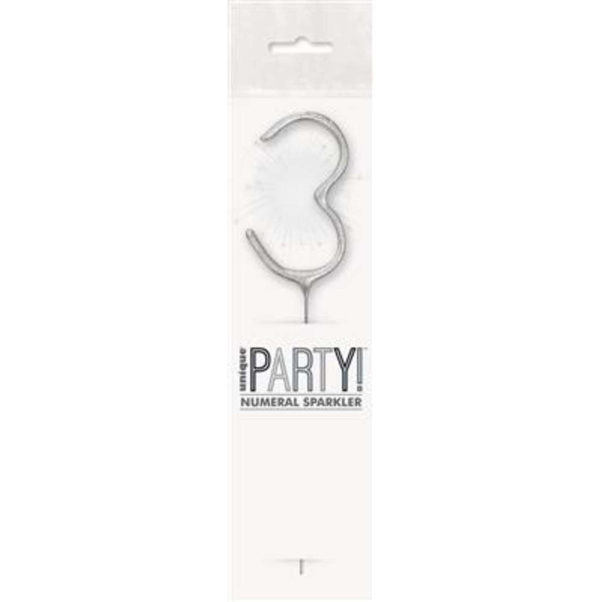 Sparkler 7" Number 3 Candle