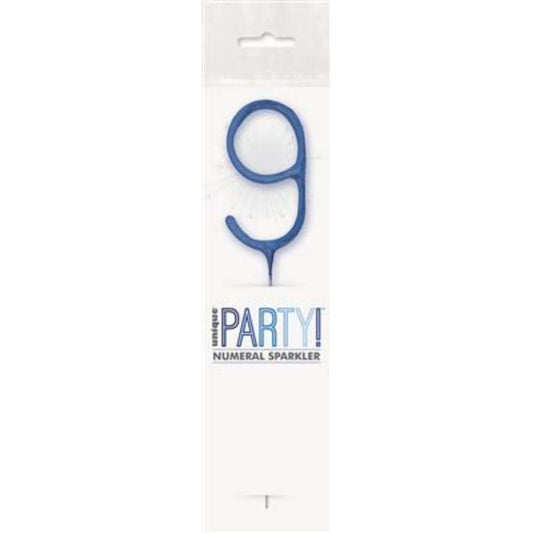 Sparkler 7" Number 9 Candle